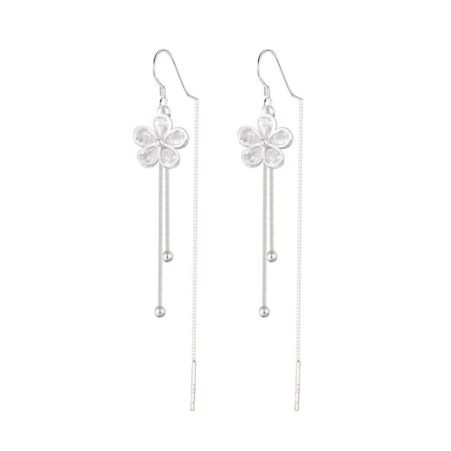 silver tassel earrings for women