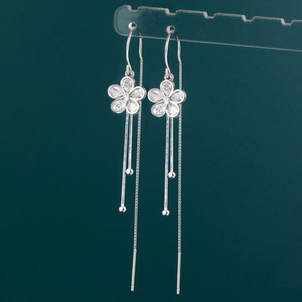 Tassel Drop Earrings In Sterling Silver detail