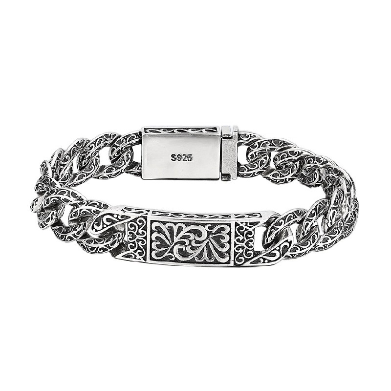 シルバー 彫刻デザイン カフブレスレット グレカ カフ ブレスレット シルバー | VERSACE JP