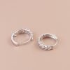 Twisted S925 Silver Hoop Earrings For Women or Men Left