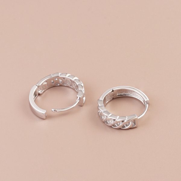 Twisted S925 Silver Hoop Earrings For Women or Men Left