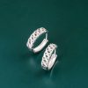 Twisted S925 Silver Hoop Earrings For Women or Men detail