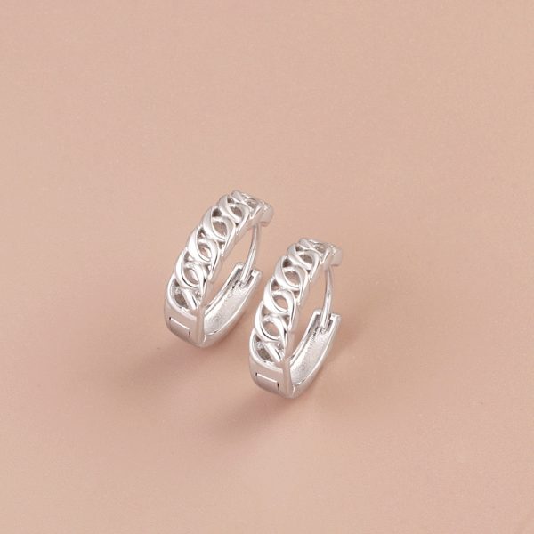 Twisted S925 Silver Hoop Earrings For Women or Men right