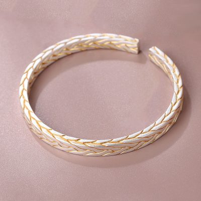 Picture of Vintage twist texture 999 sterling silver bangle for women
