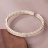 Vintage 999 Sterling Silver Twist Texture Bangle Bracelet left