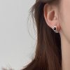 Black Onyx Sterling Silver Rope Twist Hoop Earrings for women