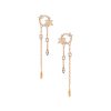 picture of Flower Sterling Silver Tassel Drop Earrings For Women