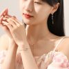 picture of Flower Sterling Silver Tassel Drop Earrings For Women