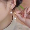 Leaf And Pearl Silver Drop Earring For Women