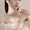 picture of Moon And Flower Silver Drop Earrings for women
