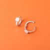 Silver Snow Flower Hoop Earrings For Women