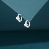 Silver Snow Flower Hoop Earrings For Women