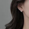 Silver Snow Flower Hoop Earrings For Women