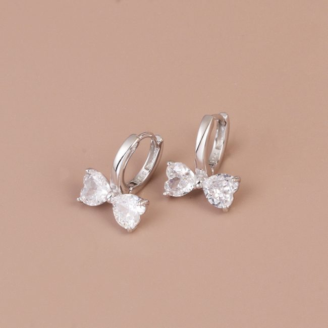 Sterling Silver Hoop Earrings In Butterfly