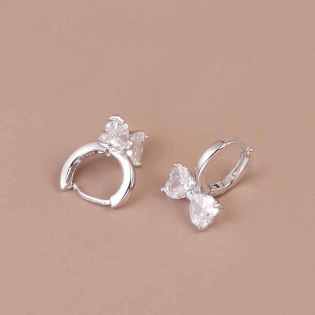 Sterling Silver Butterfly Hoop Earrings