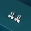 Sterling Silver Butterfly Hoop Earrings