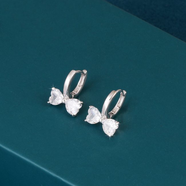 Sterling Silver Butterfly Hoop Earrings