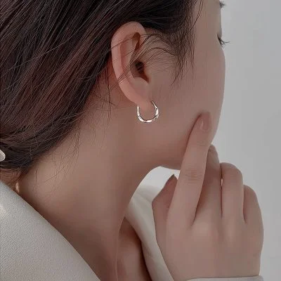 Mobius Sterling Silver Hoop Earrings For Women