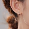 Mobius Sterling Silver Hoop Earrings For Women