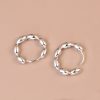 Rice Bead Sterling Silver Hoop Earrings For Women