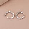 Sterling Silver Rice Bead Hoop Earrings For Women