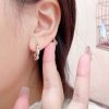 Rice Bead Sterling Silver Hoop Earrings For Women