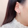 Sterling Silver Rice Bead Hoop Earrings For Women