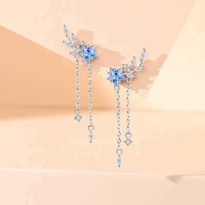 Wheat and Star Sterling Silver Drop Earrings