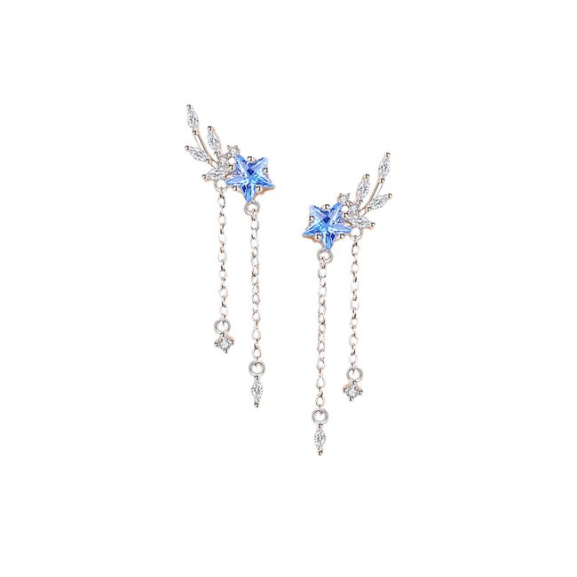 Wheat and Star Sterling Silver Drop Earrings