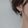 1CT Solitaire Diamond Silver Drop Earrings