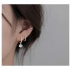 1CT Solitaire Diamond Drop Huggie Earrings Silver