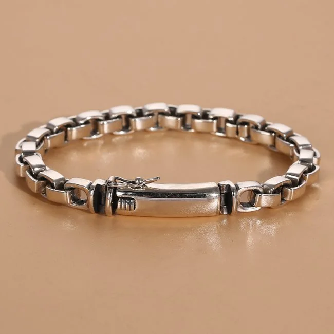 Box Chain Bracelet silver for men
