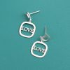 Sterling Silver Love Character Drop Earrings