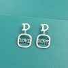 Sterling Silver Drop Earrings With Love Character