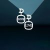 Sterling Silver Drop Earrings With Love Character