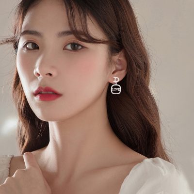Sterling Silver Love Character Drop Earrings