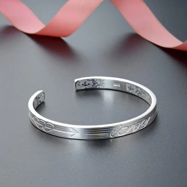 Chunky Silver Bangles For Women