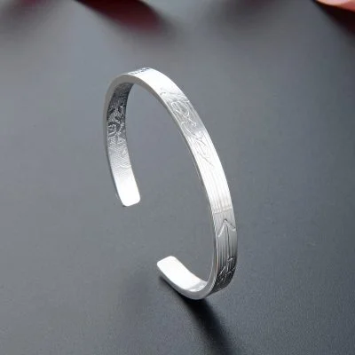 Love character 925 sterling silver bangles for women