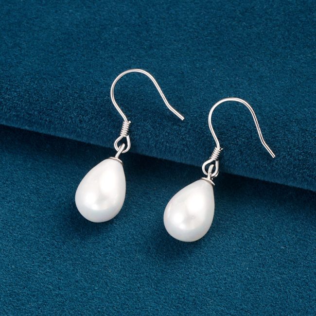 s925 Sterling Silver Water Drop Pearl Earrings