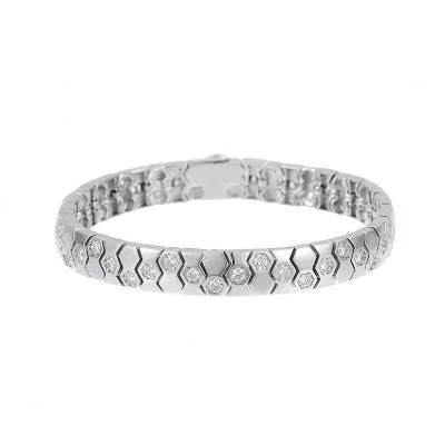 silver Honeycomb bracelet for women
