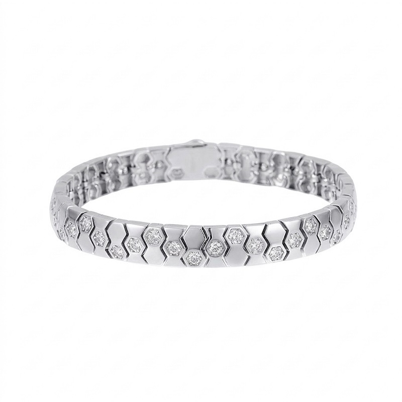silver Honeycomb bracelet for women