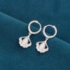 Cat Eye Stone & Ginkgo Leaf Earrings