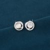 Pendientes de plata de ley con piedra ojo de gato