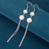 Pendientes con borlas de perlas plateadas
