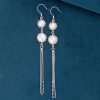 Pendientes de perlas y borlas de plata