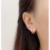 S925 Sterling Silver Letter & Pearl Stud Earrings