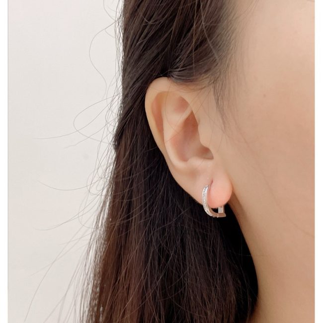 S925 Sterling Silver Letter & Pearl Stud Earrings