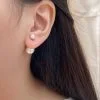 S925 Sterling Silver Letter & Pearl Stud Earrings