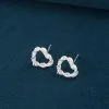 Pendientes Corazón Plata Diamante