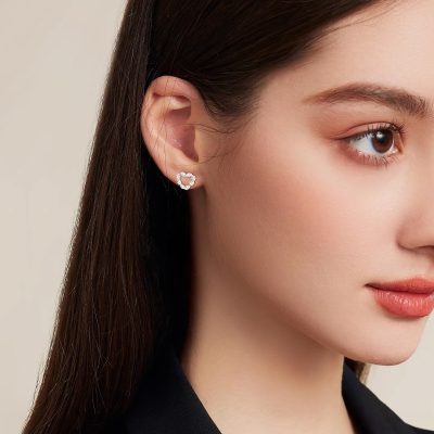sterling silver diamond earrings